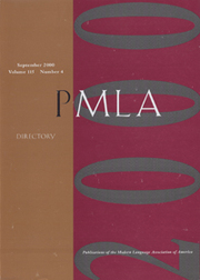 PMLA Volume 115 - Issue 4 -  Directory