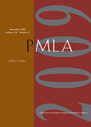 PMLA Volume 124 - Issue 4 -  Directory