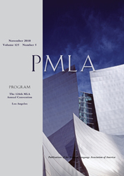 PMLA Volume 125 - Issue 5 -