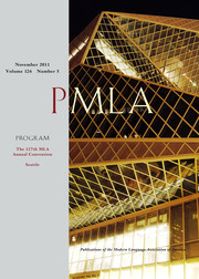 PMLA Volume 126 - Issue 5 -  The 127th MLA Annual Convention, Seattle