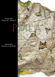 PMLA Volume 131 - Issue 5 -  Special Topic: Literature in the World