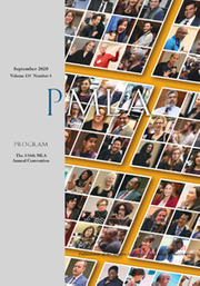PMLA Volume 135 - Issue 4 -  The 136th MLA Annual Convention