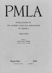 PMLA Volume 81 - Issue 4 -  Directory