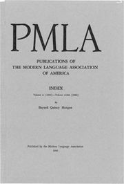 PMLA Volume 81 - Issue I2 -  Index volume LI (1936) - volume LXXIX (1946)