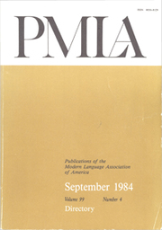 PMLA Volume 99 - Issue 4 -  Directory