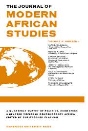 The Journal of Modern African Studies Volume 41 - Issue 3 -
