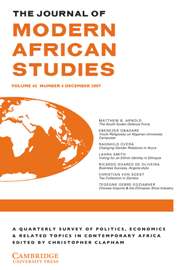 The Journal of Modern African Studies Volume 45 - Issue 4 -