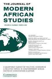 The Journal of Modern African Studies Volume 46 - Issue 1 -