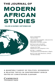 The Journal of Modern African Studies Volume 46 - Issue 3 -