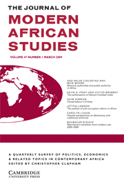 The Journal of Modern African Studies Volume 47 - Issue 1 -