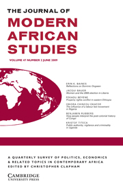 The Journal of Modern African Studies Volume 47 - Issue 2 -