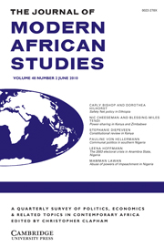 The Journal of Modern African Studies Volume 48 - Issue 2 -