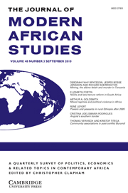 The Journal of Modern African Studies Volume 48 - Issue 3 -