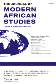 The Journal of Modern African Studies Volume 48 - Issue 4 -