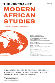 The Journal of Modern African Studies Volume 49 - Issue 1 -