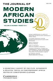 The Journal of Modern African Studies Volume 50 - Issue 1 -