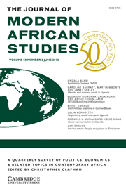 The Journal of Modern African Studies Volume 50 - Issue 2 -