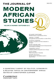 The Journal of Modern African Studies Volume 50 - Issue 3 -