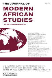 The Journal of Modern African Studies Volume 51 - Issue 1 -