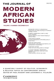The Journal of Modern African Studies Volume 51 - Issue 4 -