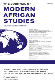 The Journal of Modern African Studies Volume 52 - Issue 1 -
