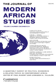 The Journal of Modern African Studies Volume 52 - Issue 4 -