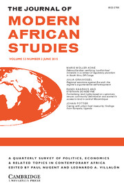 The Journal of Modern African Studies Volume 53 - Issue 2 -