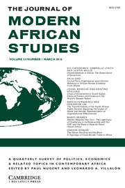 The Journal of Modern African Studies Volume 54 - Issue 1 -