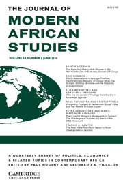 The Journal of Modern African Studies Volume 54 - Issue 2 -