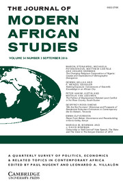 The Journal of Modern African Studies Volume 54 - Issue 3 -