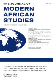 The Journal Of Modern African Studies: Volume 58 - Issue 1 | Cambridge Core