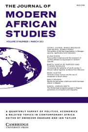 The Journal of Modern African Studies Volume 59 - Issue 1 -