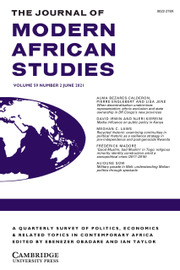 The Journal of Modern African Studies Volume 59 - Issue 2 -