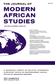 The Journal of Modern African Studies Volume 60 - Issue 2 -