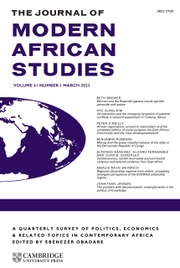 The Journal of Modern African Studies Volume 61 - Issue 1 -