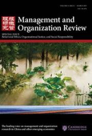 Management and Organization Review Volume 11 - Issue 1 -  Special Issue Behavioral Ethics, Organizational Justice, and Social Responsibility
