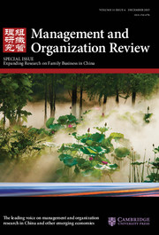 Management and Organization Review Volume 11 - Issue 4 -  Special Issue Expanding Research on Family Business in China