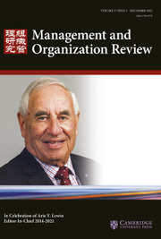 Management and Organization Review Volume 17 - Issue 5 -