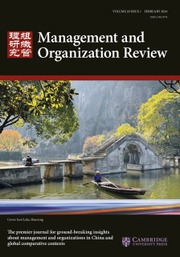 Management and Organization Review Volume 20 - Issue 1 -