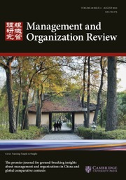 Management and Organization Review Volume 20 - Issue 4 -