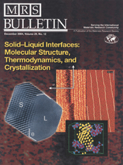 MRS Bulletin Volume 29 - Issue 12 -  Solid–Liquid Interfaces: Molecular Structure, Thermodynamics, and Crystallization