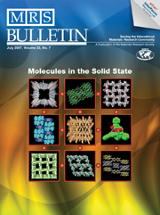 MRS Bulletin Volume 32 - Issue 7 -  Molecules in the Solid State