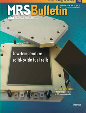 MRS Bulletin Volume 39 - Issue 9 -  Low-Temperature Solid-Oxide Fuel Cells