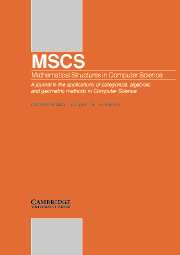 Mathematical Structures in Computer Science Volume 13 - Issue 6 -