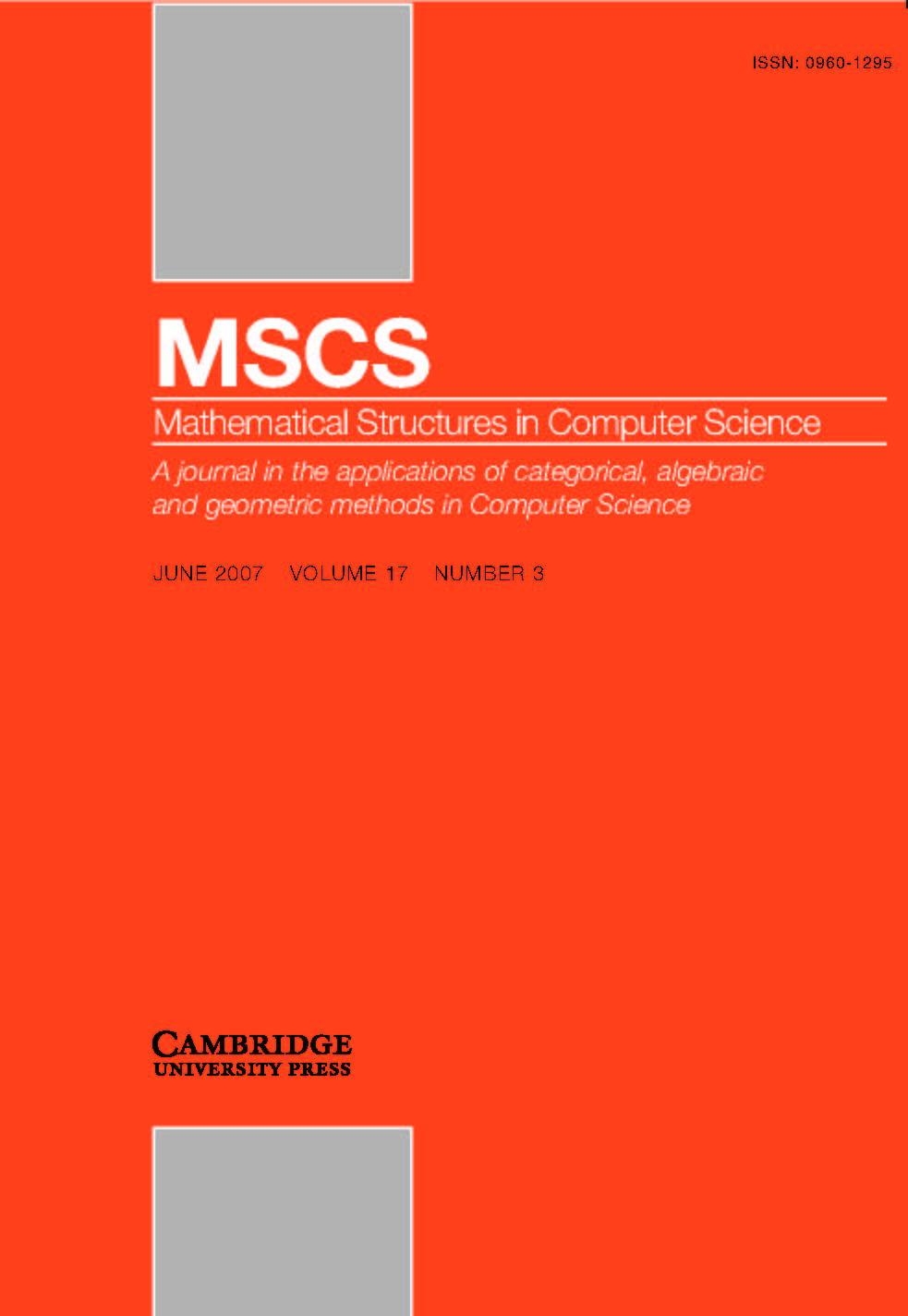 Mathematical Structures in Computer Science Volume 17 - Issue 3 -
