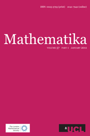 Mathematika Volume 57 - Issue 1 -