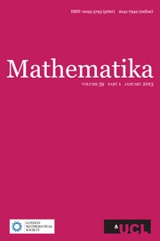 Mathematika Volume 59 - Issue 1 -