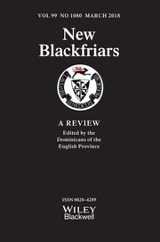 New Blackfriars Volume 99 - Issue 1080 -