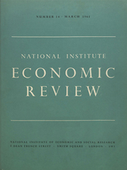 National Institute Economic Review  Volume 14 - Issue  -