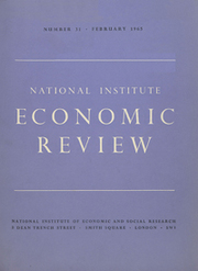 National Institute Economic Review  Volume 31 - Issue  -